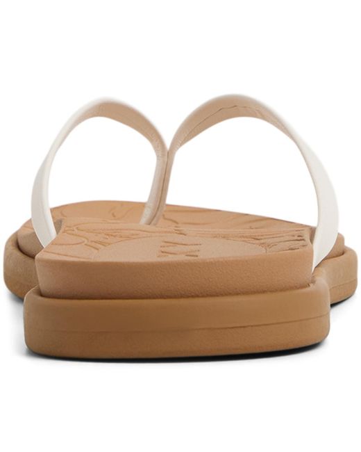 Roxy White Calabasas Round Toe Flat Sandals