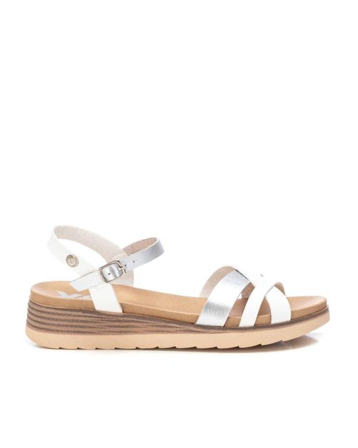 Xti Natural Low Wedge Strappy Sandals By