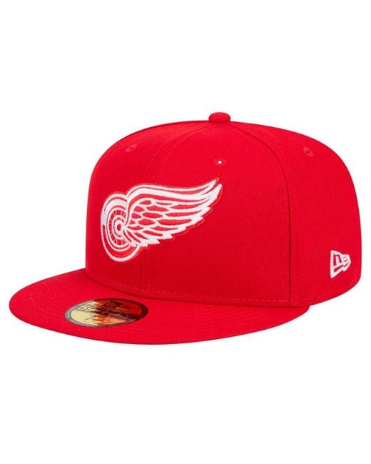 KTZ Red Detroit Wings Core 59fifty Fitted Hat for men