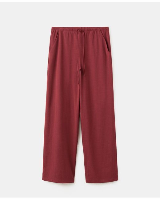 Mango Red Bow Straight Pants