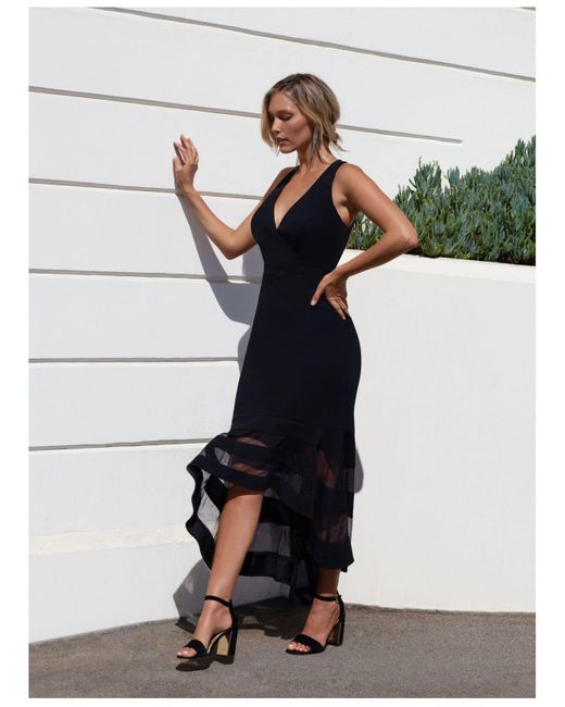 xscape illusion mermaid cocktail dress