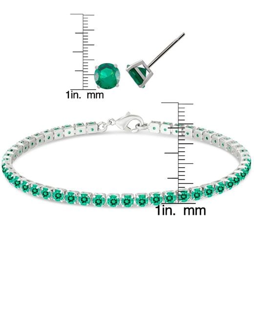 Macy's Green Simulated Round Laydown Bracelet