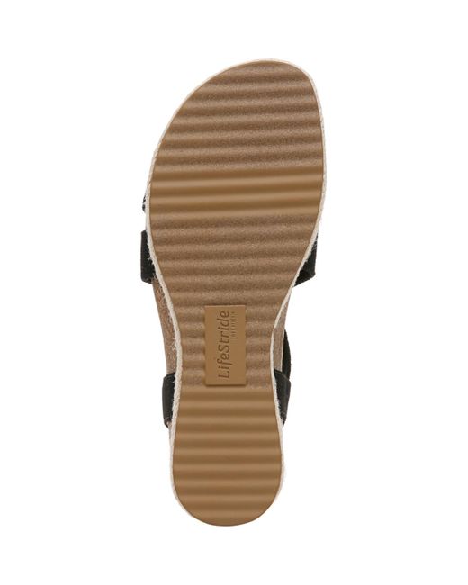 LifeStride Brown Breeze Strappy Wedge Sandals