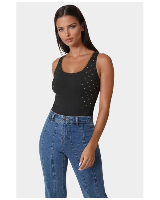 Bebe Blue Embellished Bodysuit