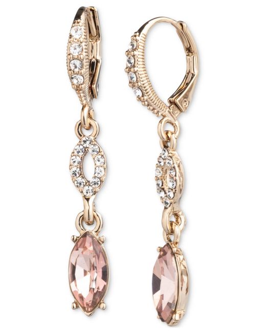 Givenchy Metallic Pave & Color Crystal Double Drop Earrings