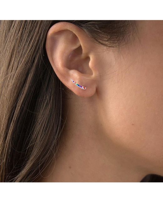 Macy's Metallic Multi Color Cubic Zirconia Graduated Ear Climbers