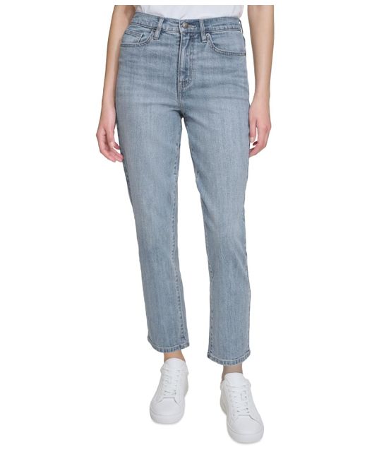 DKNY Blue High-rise Slim Straight Jeans
