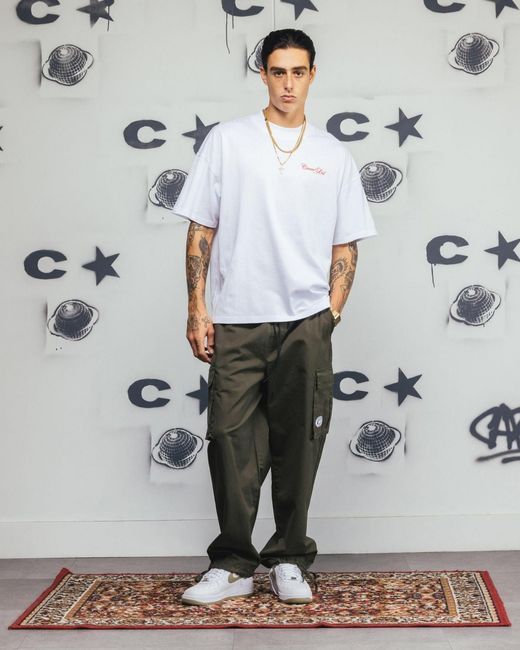 carre White Side Script Oversized T-shirt for men