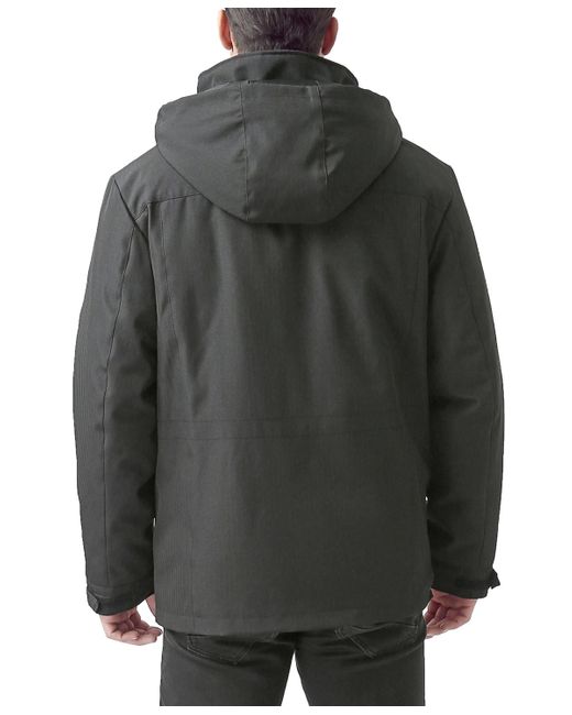 Moderm Gray Men 3-in-1 Hooded Down Parka Coat for men