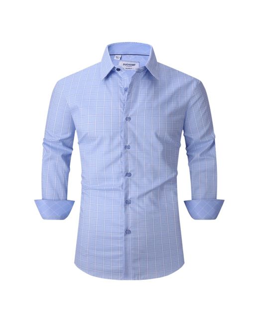 Duchamp Blue Checked Dress Shirt for men
