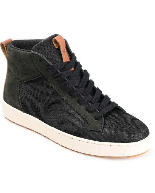 Territory Leather Carlsbad Knit High Top Sneaker Boots in Black for Men Lyst