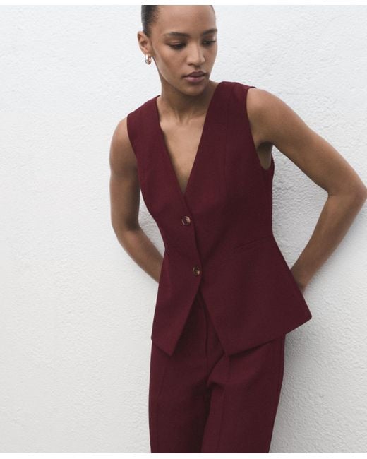 Mango Purple Long Suit-style Jumpsuit
