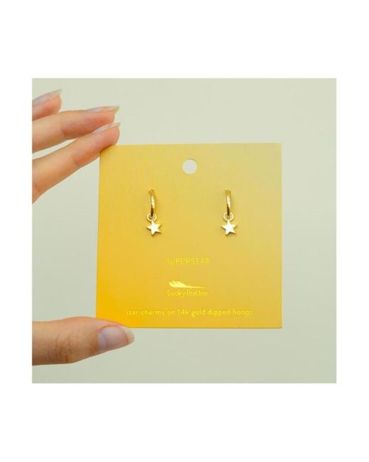 Lucky Feather Yellow Hoops