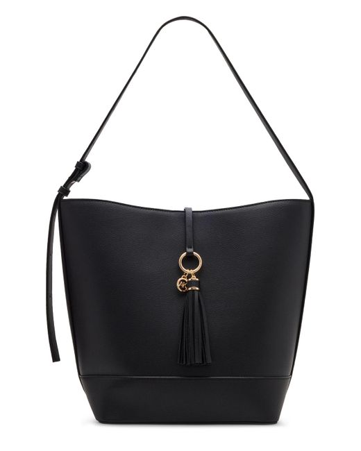 Anne Klein Black Tassel Large Hobo Bag