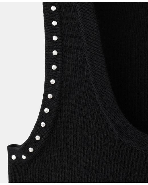 Mango Black Stud Detail Tank Top