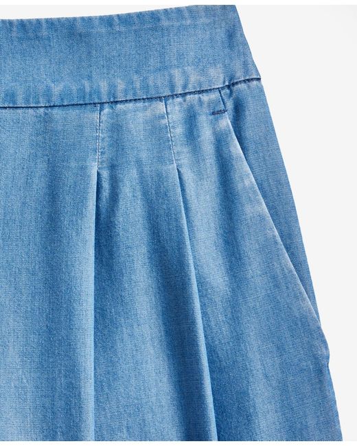 INC International Concepts Blue High-rise Pleated Pull-on Wide-leg Pants
