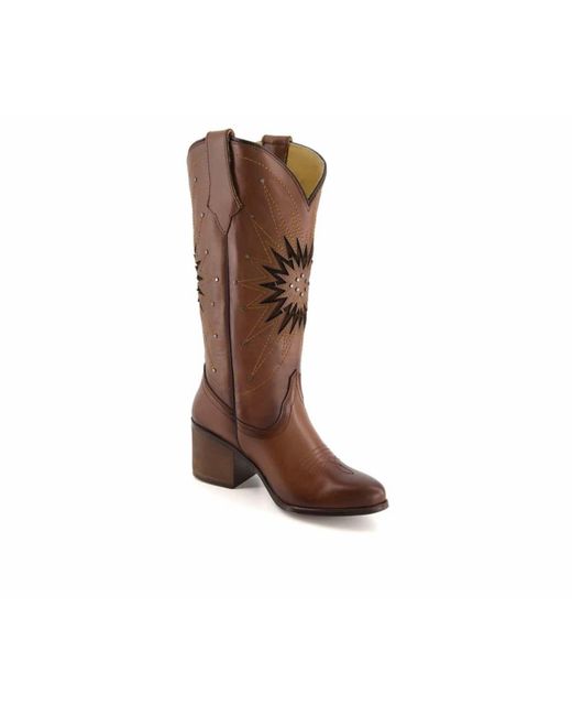 Forastero Brown Tall Leather Boots Western Star