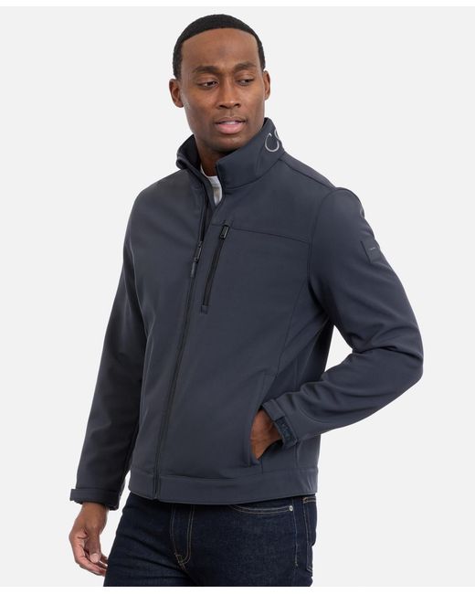 Calvin Klein Blue Water Resistant Softshell Jacket for men