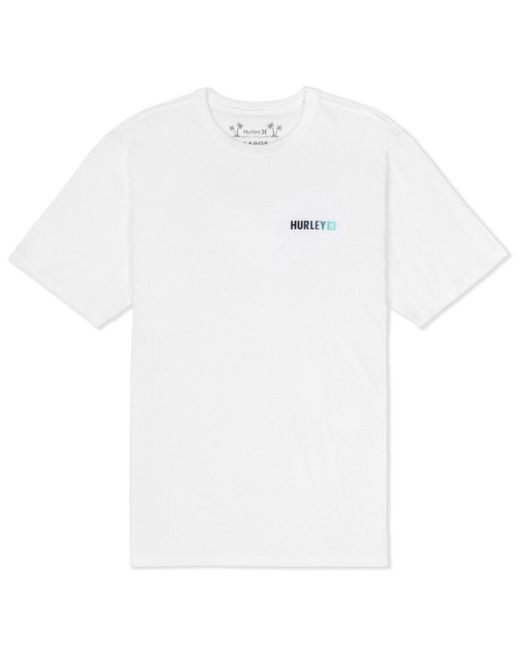 Hurley White Fern Gradient Short Sleeve T-shirt for men