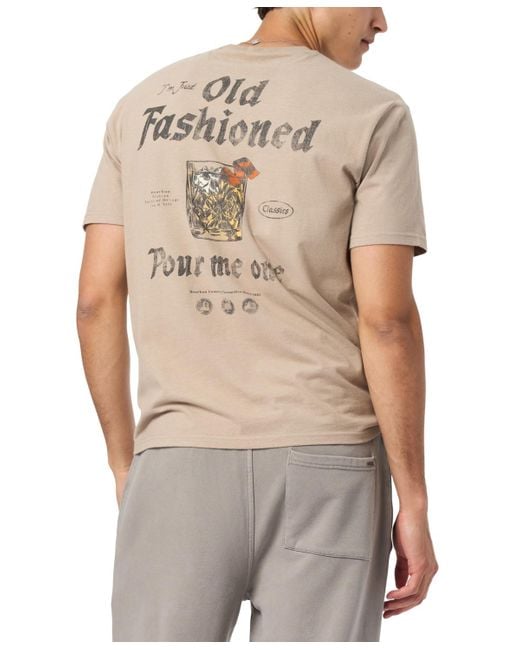 Buffalo David Bitton Natural Thayer Regular Fit Graphic T-shirt for men