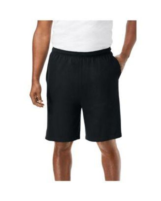 Kingsize Black Big Tall Lightweight Jersey Shorts for men