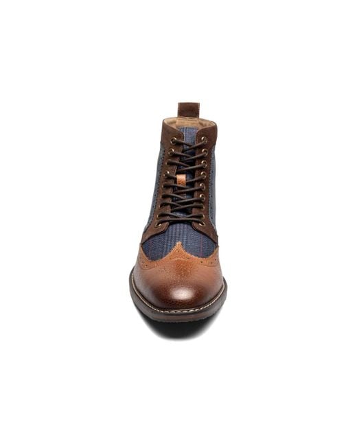 Stacy Adams Finnegan Wingtip Lace Up Boots in Brown for Men Lyst