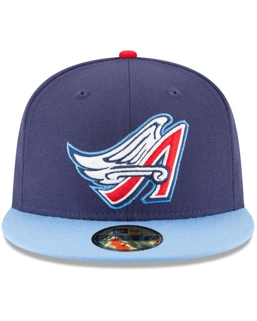 KTZ Blue California Angels Cooperstown Collection Wool 59fifty Fitted Hat for men