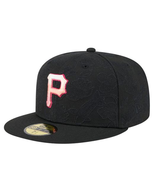 KTZ Black Pittsburgh Pirates Tonal Koi 59fifty Fitted Hat for men