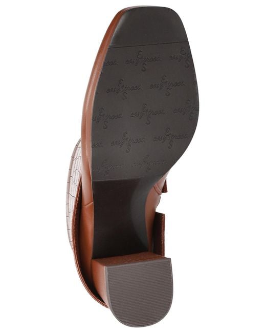 Easy Street Brown Sutton Square Toe Ankle Boots
