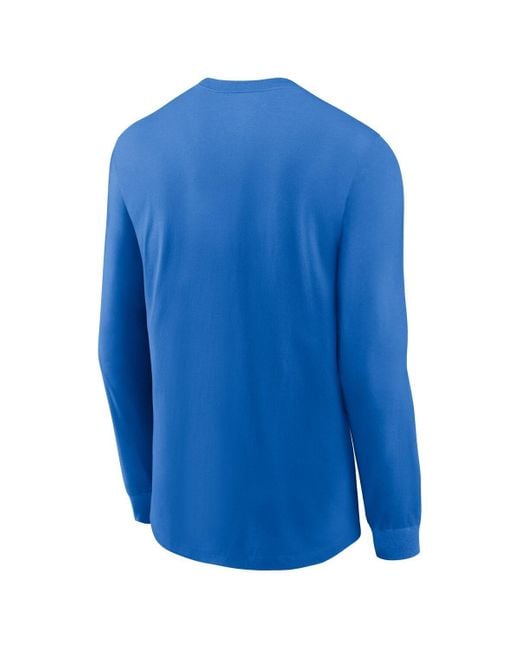 Nike Blue Ucla Bruins Legacy Arched Logo Long Sleeve T-shirt for men