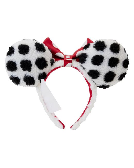 Loungefly Red Mickey Friends Minnie Mouse Rocks The Dots Sherpa Headband