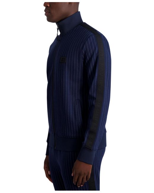 Karl Lagerfeld Slimfit Pinstriped Track Jacket in Blue for Men Lyst