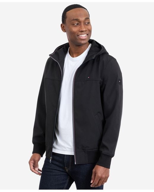 Tommy Hilfiger Blue Hooded Softshell Jacket for men