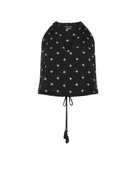 City Chic Black Sky Top