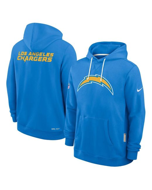 Nike Blue Los Angeles Chargers Sideline Initial Home Performance Pullover Hoodie for men