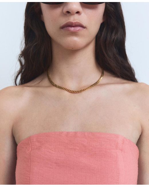 Mango Pink Asymmetrical Strapless Top
