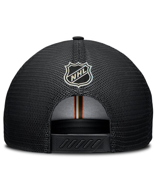 Fanatics Black Anaheim Ducks Authentic Pro Home Ice Trucker Adjustable Hat for men