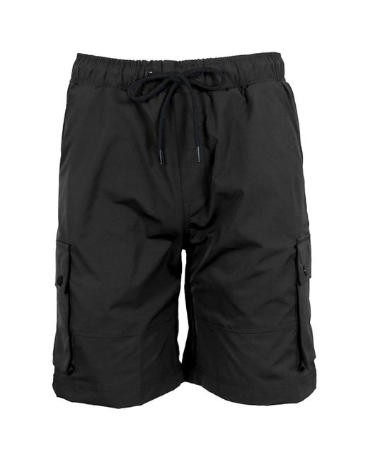 Galaxy By Harvic Black Moisture Wicking Performance Quick Dry Cargo Shorts for men