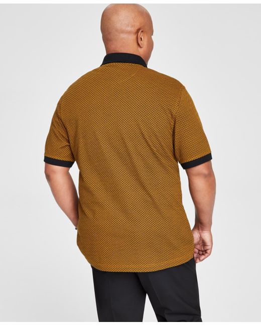 Club Room Brown Geometric Short-sleeve Polo Shirt for men