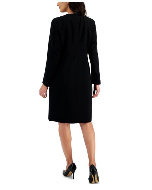 Kasper Stretch Crepe Seamed Topper Jacket in Black | Lyst