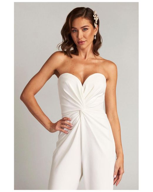 Tadashi Shoji White Lucas Twist-front Jumpsuit