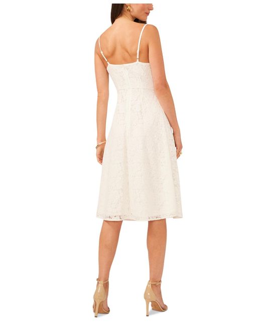 1.STATE White Sleeveless Lace Midi Dress