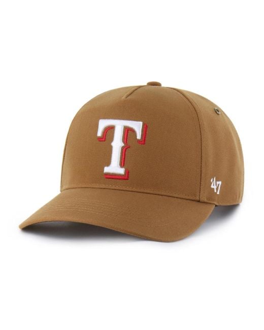 '47 Brown Carhartt X Texas Rangers Hitch Adjustable Hat for men