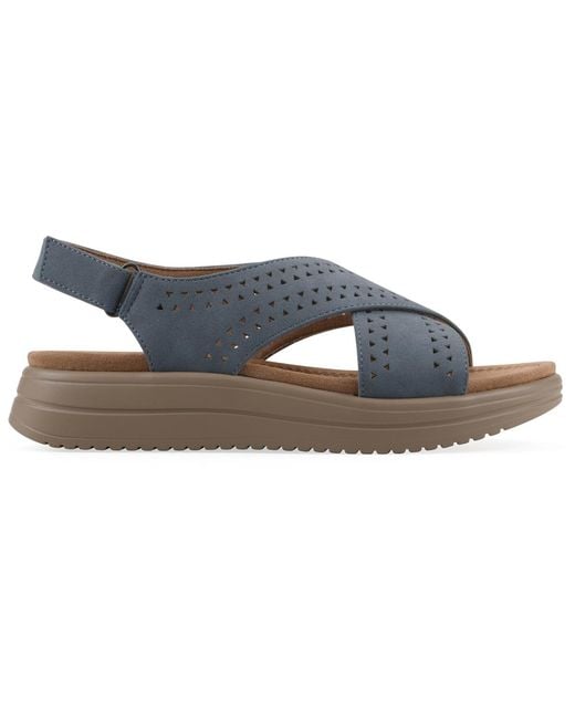 White Mountain Blue Haniya Flatform Sandals