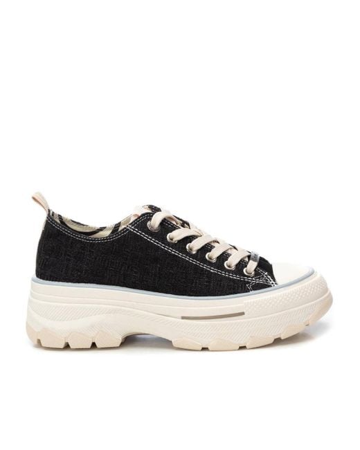 Xti Black Platform Canvas Sneakers Refresh By