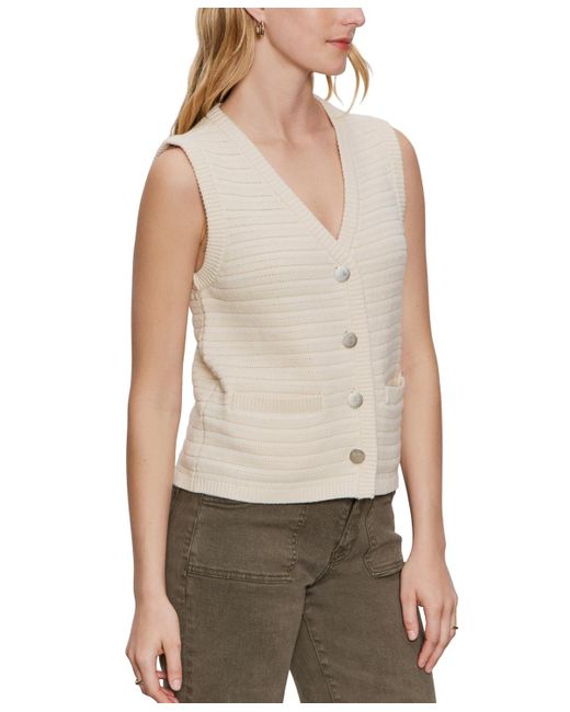 Sanctuary Natural Textured Button-front Sweater Vest