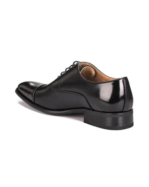 chinese dress ladies Gino Vitale Lace-Up Cap Toe Dress Shoes - Black