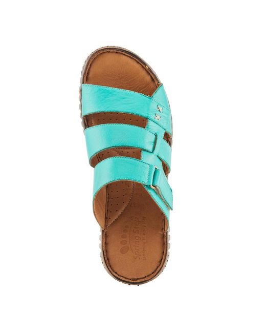 Spring Step Blue Olly Slides