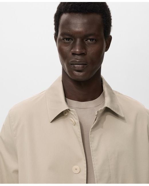 Mango White Classic Water-repellent Trench Coat for men