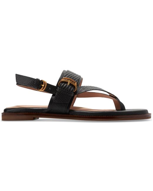 Cole Haan Black Anica Lux Buckle Flat Sandals